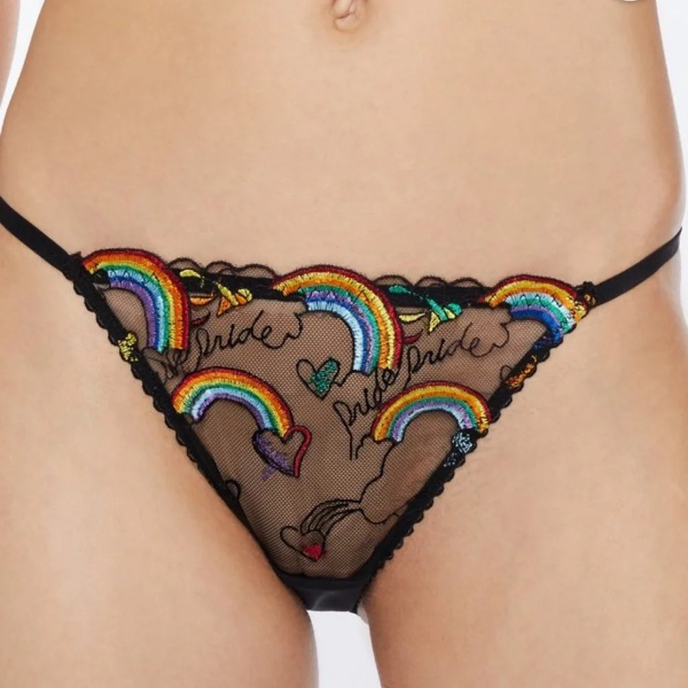 Savage x Fenty Savage X Pride Embroidered String Bikini, Multiple Sizes, NWT